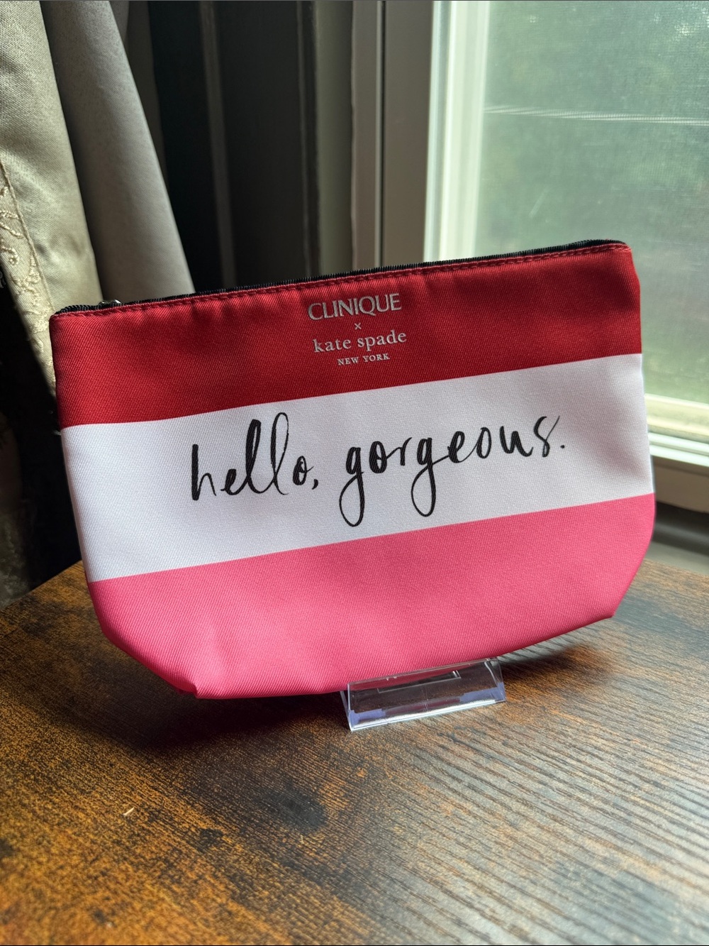 kate spade Pink, White & Red 'hello, gorgeous.' Cosmetic Pouch